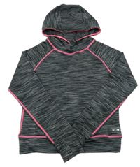 Černo-šedá melírovaná sportovní mikina s kapucí Matalan 