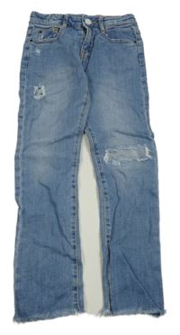 Světlemodré rifle s dírami Zara 