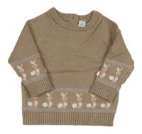 Béžový svetr s králíčky M&S