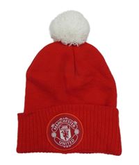 Červená pletená fotbalová čepice Manchester United