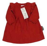 Nové - Červené svetrové šaty s volánky F&F