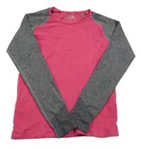 Fuchsiovo-šedé funkční triko Pocopiano 