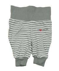 Šedo-bílé pruhované tepláky Bonprix 