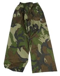 Khaki-hnědo-šedé army nepromokavé kalhoty 