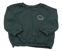 Tmavozelená mikina se smajlíkem 