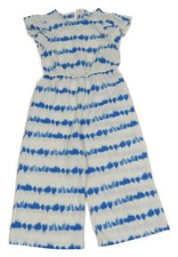 Bílo-modrý pruhovaný culottes overal Primark 