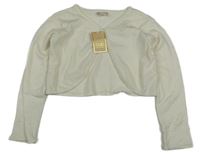 Nové - Smetanové svetrové bolerko s korálky Yd. 