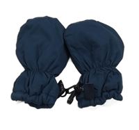 Tmavomodré šusťákové zateplené palcové rukavice 