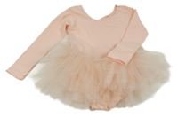 Nové - Broskvové cvičební body s tylovou sukní 