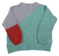 Mátovo-levandulovo-červený svetr CKS