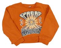 Oranžová oversize mikina s kytičkami Name it