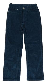 Tmavomodré manšestrové kalhoty Hip&Hopps