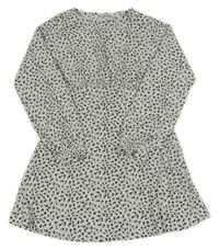 Bílo-černé kytičkované šaty Zara 