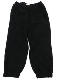 Černé manšestrové cuff kalhoty Shein