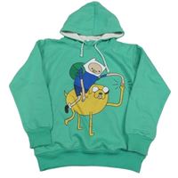 Zelená mikina s potiskem a kapucí 