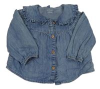 Modrá riflová halenka s límcem Primark