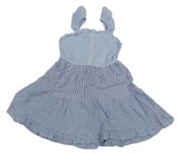 Modro-bílé pruhované plátěné šaty Primark