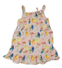 Světlerůžové lehké šaty s papoušky George 