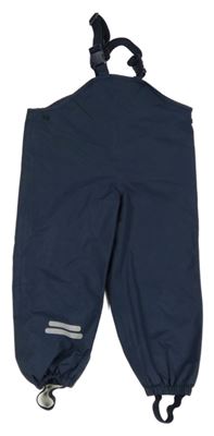 Tmavomodré šusťákové nepromokavé podšité laclové kalhoty Tchibo