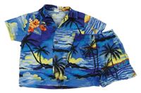 2set - Modrá košile s palmami + kraťasy 