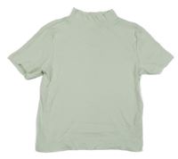 Světlezelené žebrované crop tričko Tom Tailor