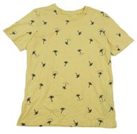 Žluté tričko s palmami Jack & Jones 