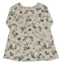 Béžové teplákové šaty se zvířátky H&M