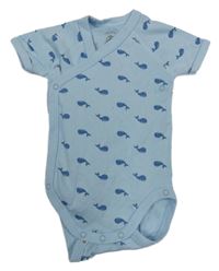 Světlemodré zavinovací body s velrybami Petit Bateau 