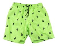 Křiklavě zelené plážové kraťasy se zmrzlinkami PRIMARK