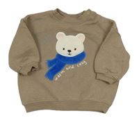Hnědošedá oversize mikina s medvídkem H&M