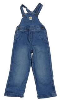 Modré riflové laclové kalhoty s nášivkou lupilu