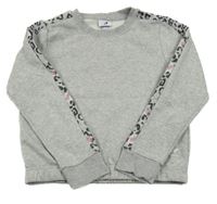 Šedá melírovaná mikina se vzorovaným pruhem energetics