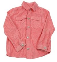 Růžová manšestrová košilová bunda F&F