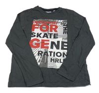 Černošedé triko s nápisy C&A