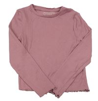 Starorůžové žebrované crop triko PRIMARK