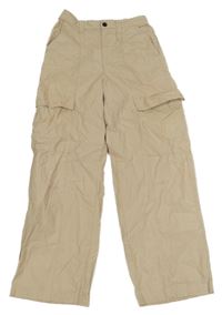 Světlebéžové cargo plátěné kalhoty C&A