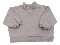 Starofialová oversize mikina s nápisem a límečkem s madeirou George