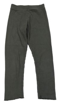 Tmavošedé žebrované legíny PRIMARK