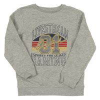 Šedá melírovaná mikina s číslem a nápisy George