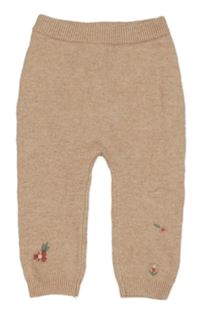 Pudrové melírované pletené tepláky s kytičkami George