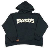 Tmavomodrá mikina s nápisem a kapsou a kapucí ZARA