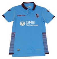 Modro-vínový funkční dres s logem a límečkem macron