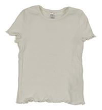 Bílé žebrované tričko little kids