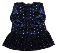 Tmavomodré sametové šaty s hvězdičkami St. Bernard