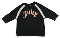 Černá crop mikina s logem a pruhy JUICY COUTURE