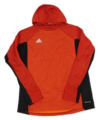 Červeno-černá thermo bundomikina s kapucí Adidas