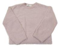 Světlerůžový chlupatý svetr H&M