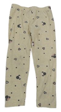 Světlebéžové melírované puntíkaté legíny s Minnie Disney