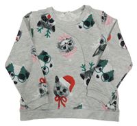 Šedá melírovaná mikina se zvířátky H&M