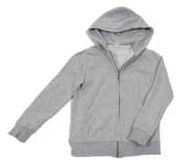Šedá melírovaná propínací mikina s kapucí H&M